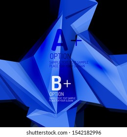 Low poly design 3d style, origami template with infographics. Option steps illustration
