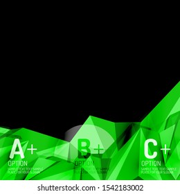 Low poly design 3d style, origami template with infographics. Option steps illustration