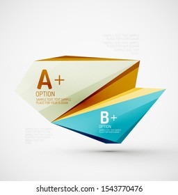 Diseño de polos bajo estilo 3d, plantilla de origami con infografías. Ilustración de pasos de opción
