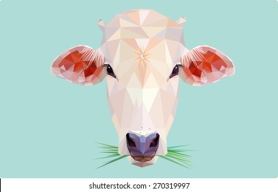 low poly design cow illustration
