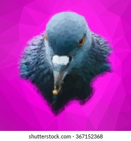 Low poly design dove triangular gray pigeon triangular