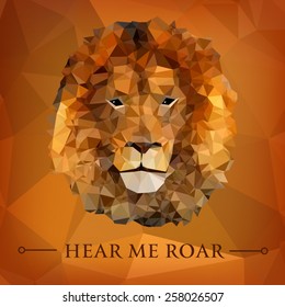 Low poly design. Lion illustration.