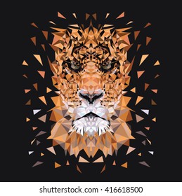Low poly design. Tiger illustration.