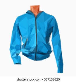 Low poly design triangular sports jacket triangular