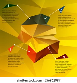 Low Poly Design.colorful infographics. Abstract triangles space low poly.Finance, strategy, stock exchange, rating, sale.