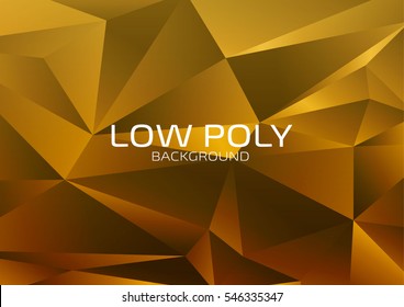Low Poly Design.Golden background