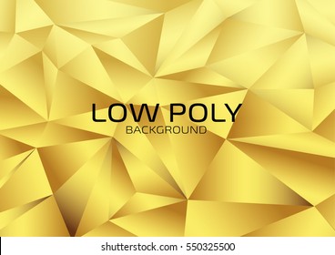 Low Poly Design.Golden background