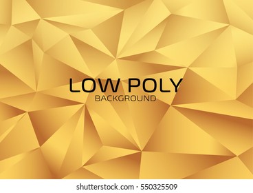 Low Poly Design.Golden background