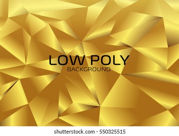 Low Poly Design.Golden background