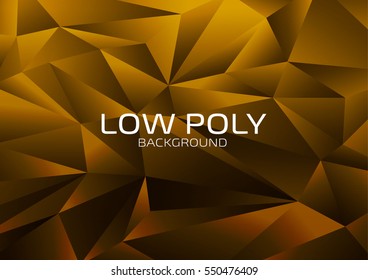 Low Poly Design.Golden background