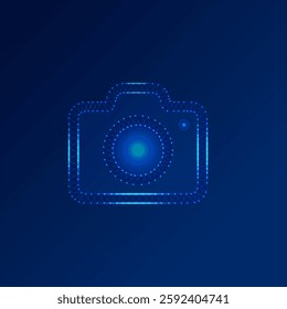 Low poly digital camera icon vector design