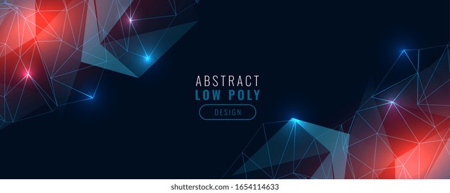 low poly digital technology glowing banner design