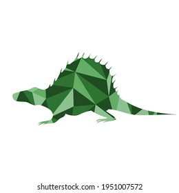 Low poly dimetrodon, vector illustration