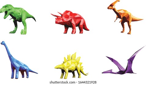 low poly dinosaurs / art design / T-rex / dino