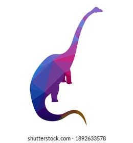 low poly diplodocus, vector illustration