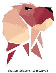 Low poly dog. Geometric logo