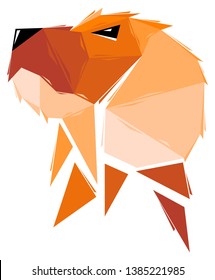 Low poly dog. Geometric logo