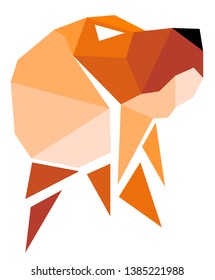 Low poly dog. Geometric logo