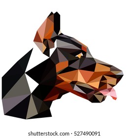 low poly dog vector design