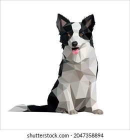 Low poly dog - Vector illustration