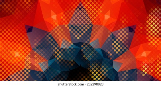 low poly double exposure crown bright abstract background square pixel mosaic vector