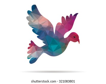 low poly dove icon