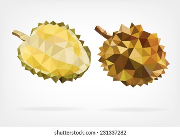 Low Poly Durian fruit