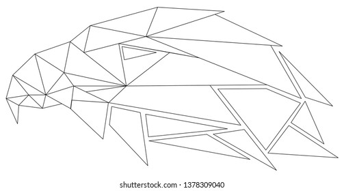 Low poly eagle. Geometric bird