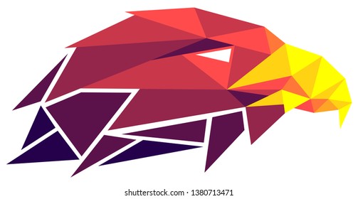 Low poly eagle. Geometric logo