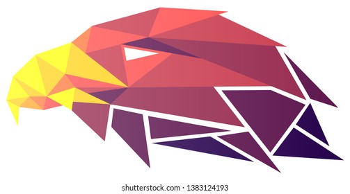 Low poly eagle. Geometric logo