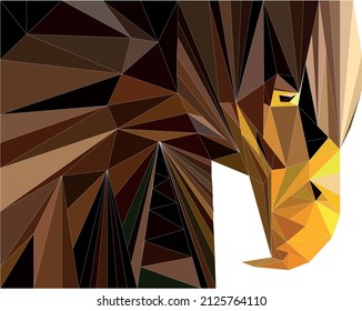 Low poly. The eagle is a symbol of greatness, power of courage, inspiration, spiritual uplift.