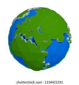Low poly earth globe vector illustration