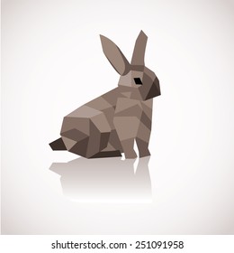 Low poly Easter Bunny EPS 10 vector royalty free stock illustration for greeting card, ad, promotion, poster, flier, blog, article