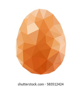 Low poly egg isolated on white background. Vector eps10 illustration