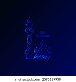 Low poly eid mubarak vector design