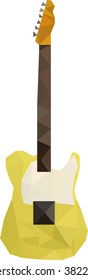low poly electric guitar. vector illustration
