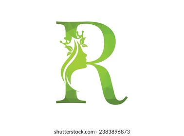  low poly elegant beauty and spa treatment letter R logo.