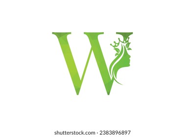  Low-Poly-elegante Beauty- und Spa-Behandlungsanschrift W-Logo