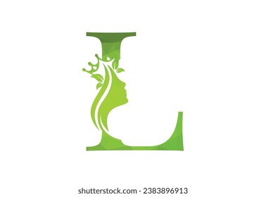  low poly elegant beauty and spa treatment letter L logo.