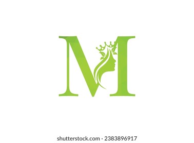  low poly elegant beauty and spa treatment letter M logo.