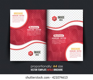 Low Poly Elements Style Business Bi-Fold Brochure Design. Corporate Leaflet, Cover Template