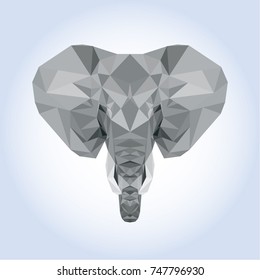 Low poly elephant head