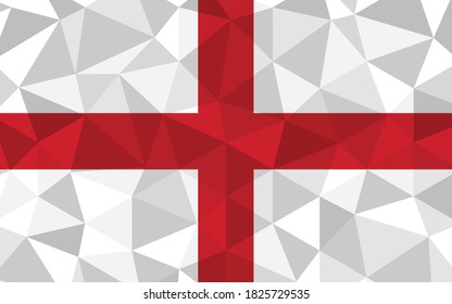 Low poly England flag vector illustration. Triangular English flag graphic. England country flag is a symbol of independence.