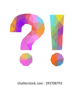 low poly exclamation mark question isolated polygonal