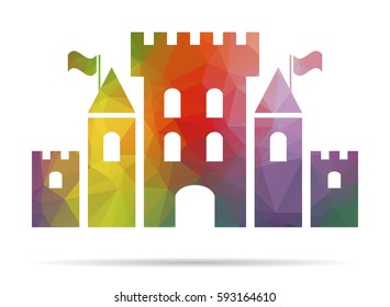 low poly fantasy castle