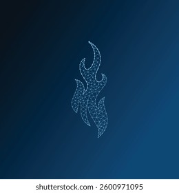 Low poly fire icon vector design