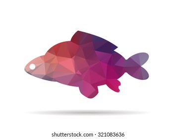 low poly fish icon