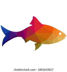 low poly fish, vector illustration