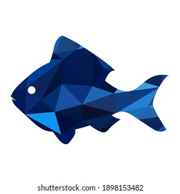 Low poly fish, vector illustration