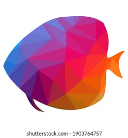 Low poly fish, vector illustration
